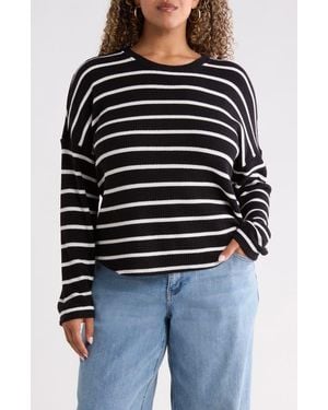 Caslon Drop Shoulder Waffle Tee - Black