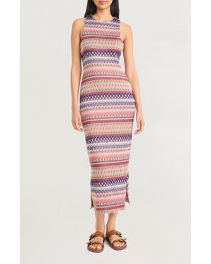 The Good Journey Sleeveless Stripe Knit Maxi Sundress - Pink