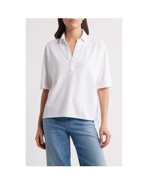 Frank & Eileen Patty Short Sleeve Henley - White