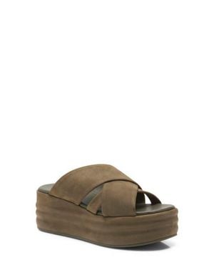 Free People Wanderbay Platform Wedge Slide Sandal - Brown