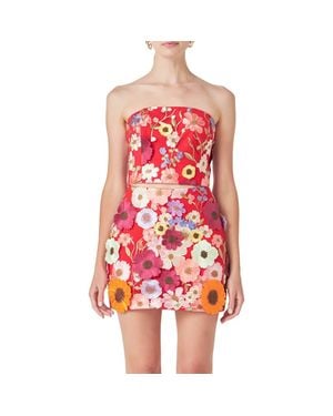Endless Rose Floral Embroidered Strapless Top