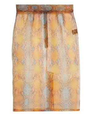 LAQUAN SMITH Shimmer Snakeskin Print Sheer Pencil Skirt - Multicolor
