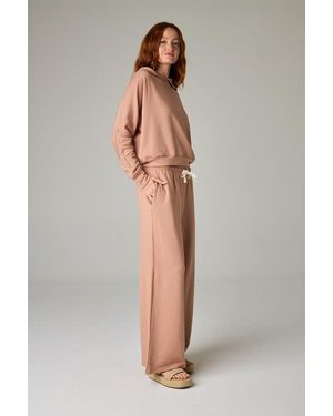 eavolu® Baikal Eco-Luxe Fleece Dolman Crop Hoodie - Brown