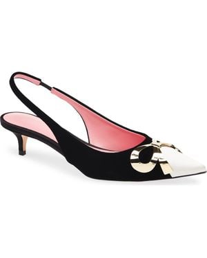 Giambattista Valli Bow Kitten Heel Slingback Pump - Multicolor