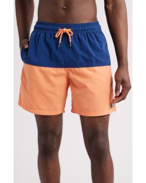 Tom & Teddy Colorblock Swim Trunks - Blue