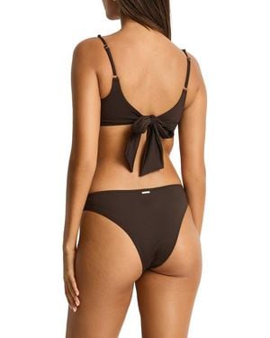 Sea Level Scoop Neck Tie Back Bikini Top - Black
