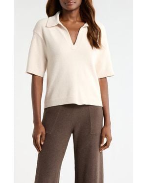 UGG Keslyn Johnny Collar Knit Polo - White