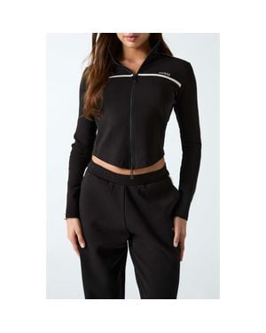Guess Jasmine Crop Zip Sweatshirt - Black