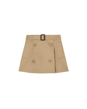 Burberry Girls' Cotton Trench Skirt - Natural