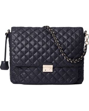 MZ Wallace Large Crosby Lock Quilted Nylon Crossbody Bag - Blue