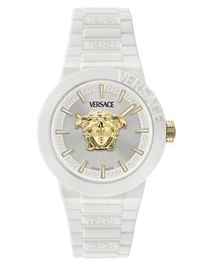Versace V-Pop Silicone Strap Watch, 43Mm - White