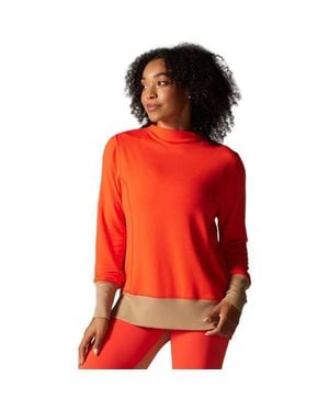 Tavi Cozy Funnel Neck Sweatshirt - Red