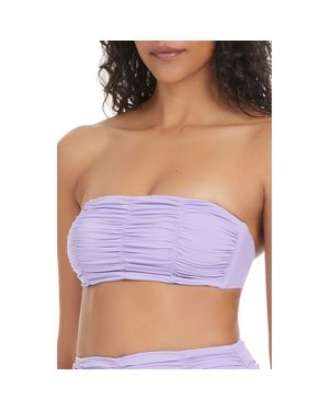 Sanctuary Shirred Bandeau Bikini Top - Purple
