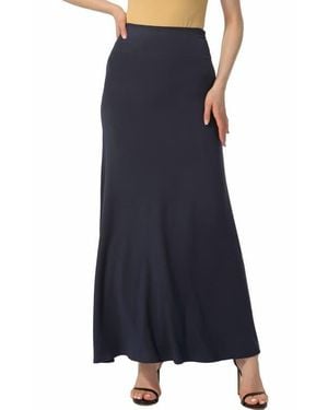 Kimi + Kai Waist Ruched Maxi Skirt - Blue