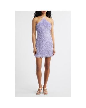 Sonya Moda Luna Fringe Minidress - Blue