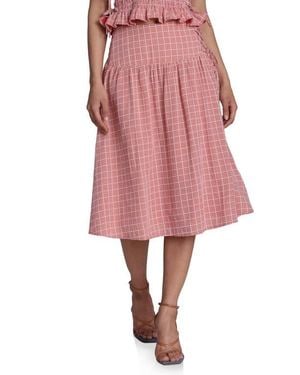 Avec Les Filles Print Side Tie Skirt - Pink