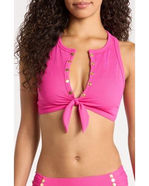 Robin Piccone Amy Racerback Bikini Top - Pink