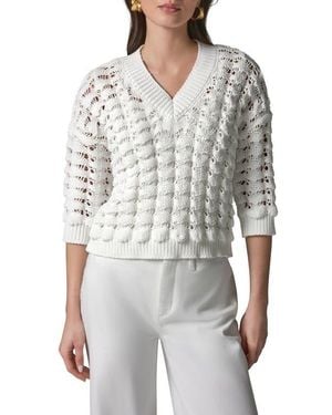 Donna Karan Relaxed Fit V-Neck Sweater - Gray