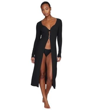 CUUP The Long Button Cardigan - Black