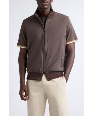 Herno Mixed Media Vest - Brown