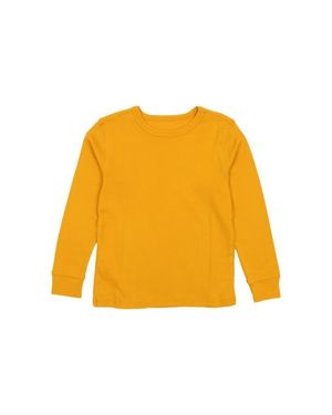Leveret Kids Long Sleeve T-Shirt, 100% Cotton, Solid Colors - Yellow