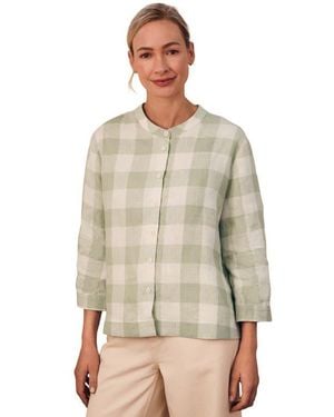 Celtic & Co. Check Swing Blouse - Natural