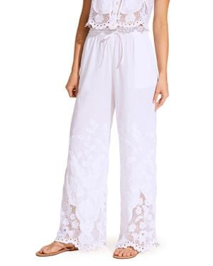 Vitamin A Floral Broderie Anglaise Cover-Up Pants - White