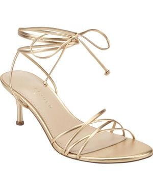 Marc Fisher Gineva Ankle Wrap Kitten Heel Sandal - Metallic