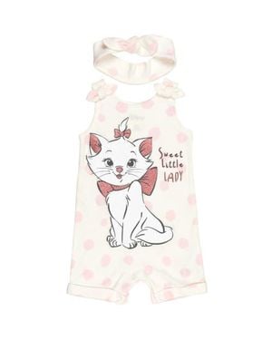 Disney 2-Piece Sleeveless Romper And Headband Set - White