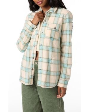 O'neill Sportswear Zuma Print High Pile Fleece Shirt Jacket - Green