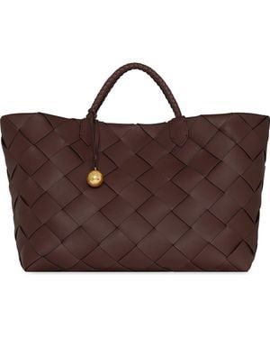Rebecca Minkoff Mini Frankie Woven Leather Tote - Brown