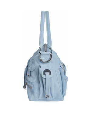 Cynthia Rowley Suede Cargo Pocket Shoulder Bag - Blue