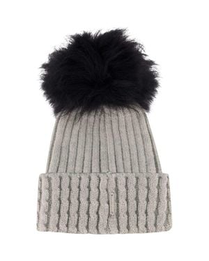 Gorski Knit Hat With Pompom - Black