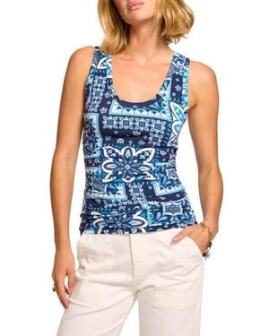 Ramy Brook Indie Tile Print Sleeveless Top - Blue