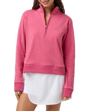 Travis Mathew Cloud Half Zip Pullover - Red