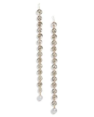 Isshi Button You Up Linear Drop Earrings - White