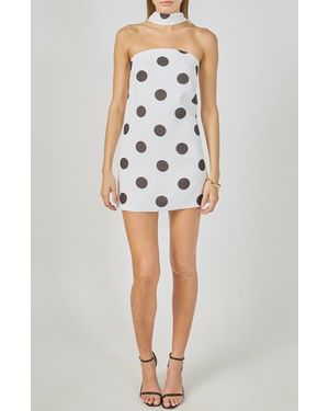 Endless Rose Polka Dot Choker Tie Minidress - Multicolor