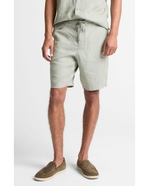 Vince Lightweight Hemp Linen Shorts - Gray