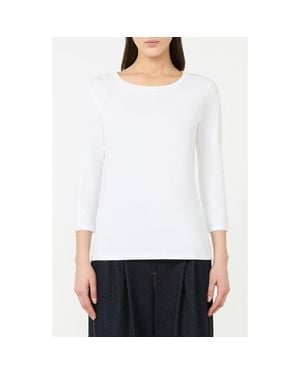 MM by Max Mara Obliqua Stretch Cotton Top - White
