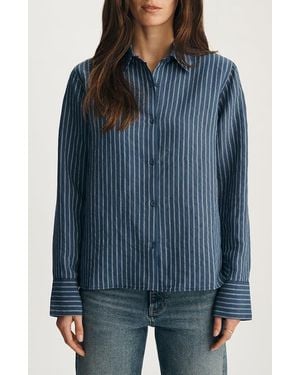 Mavi Luxe Touch Button-Up Shirt - Blue