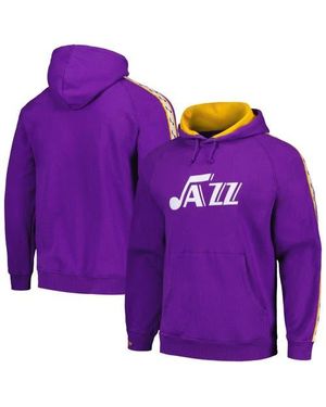 Mitchell & Ness Utah Jazz Hardwood Classics Nights Raglan Pullover Hoodie - Purple