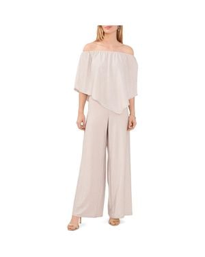 Chaus Glitter Off The Shoulder Jumpsuit - Pink