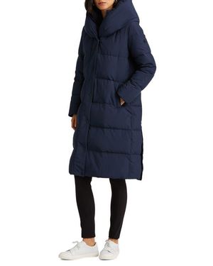 Ralph Lauren Pillow Hood Longline Down & Feather Jacket - Blue