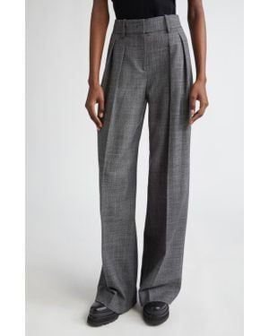 Michael Kors Pleated Slouch Wool & Silk Pants - Black