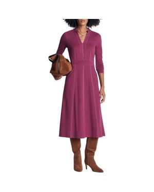 Boden Alex Long Sleeve Ponte Midi Dress - Purple