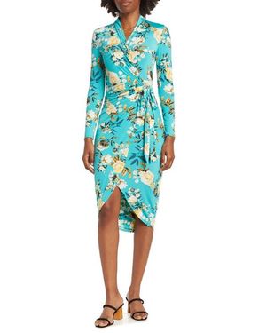 Rachel Roy Printed Marlene Wrap Midi Dress - Blue