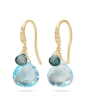 Marco Bicego Paradise Diamond & Topaz Drop Earrings - Blue