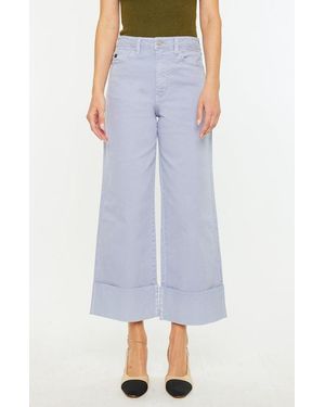 Official Kancan USA Sammie High Rise 90's Cropped Wide Leg Jeans - Blue