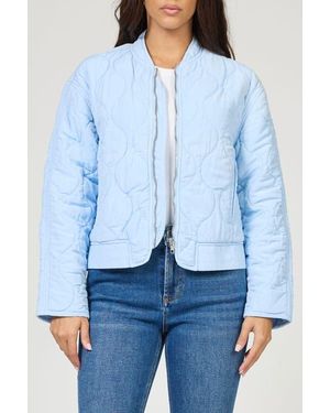 DEAR JOHN Maverick Zip Front Quilted Jacket - Blue