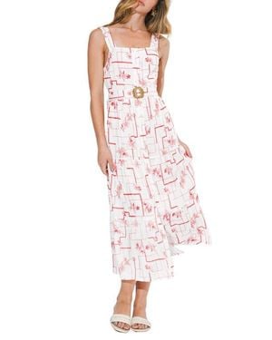 Adelyn Rae Embroidery Midi Dress - Multicolor